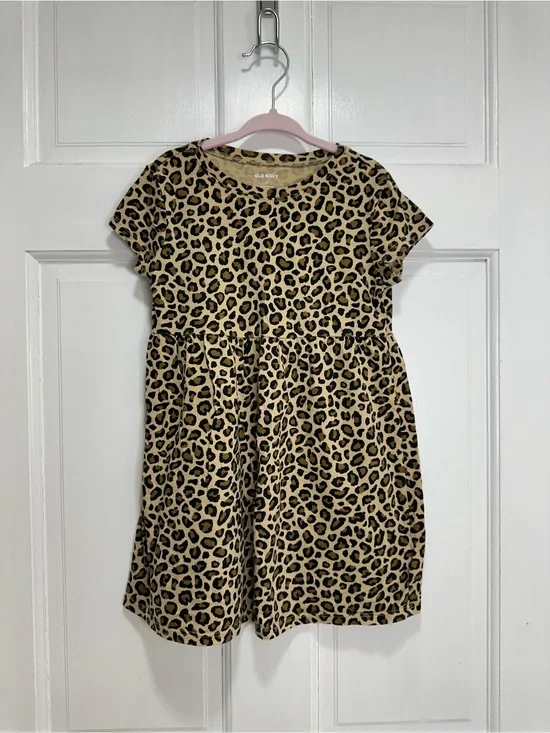 Old Navy Short Sleeve Leopard Dress Toddler Size 4T