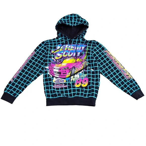 Adidas Originals x Jeremy Scott Rally Racing Hoodie Men's Sz XS MRP $140‎