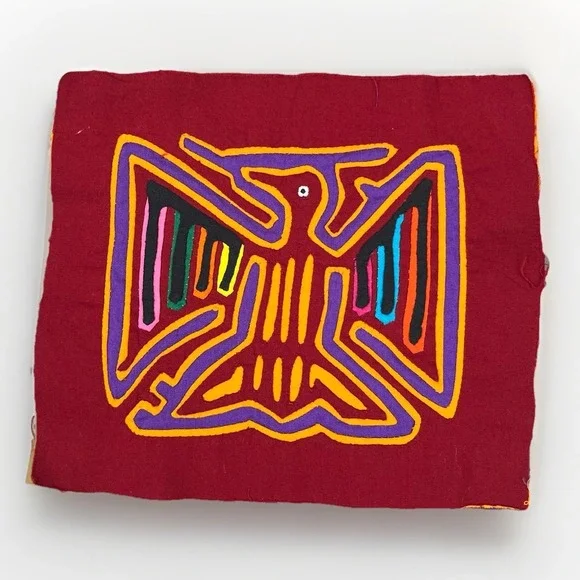 VTG‎ Kuna Mola Hand Sewn Art Textile Fabric Folk Fabric Pheonix Bird Quilt Block