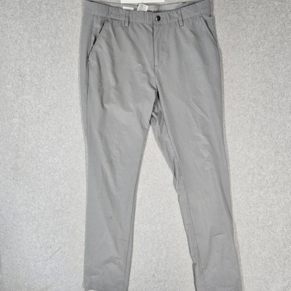 Adidas Men Activewear Pants 34X34 Gray Khakis Logo 32