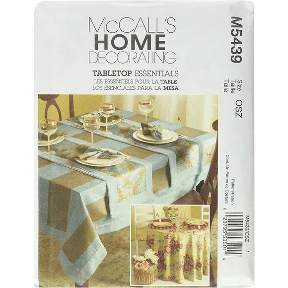 McCall's Sewing Pattern Tabletop Essentials Dining Kitchen