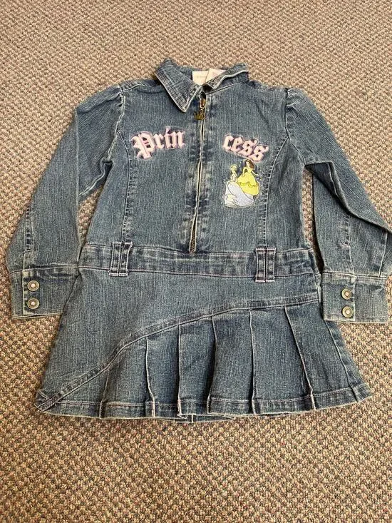 Disney Princess Vintage Denim Long Sleeve Dress 4T
