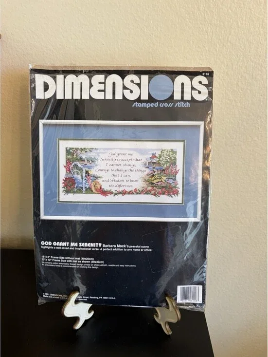 Vintage Dimensions Stamped Cross Stitch Kit God Grant Me Serenity #3118 1991 NOS