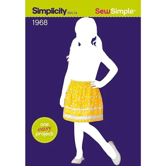 Simplicity Sewing‎ Pattern 1968 Pull-on Skirt Girls Size 3-6