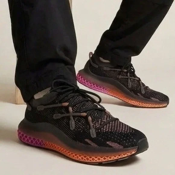 Adidas 4D Fusio Running Shoes Black Grey Solar Red Pink FZ2414 Mens 9.5‎