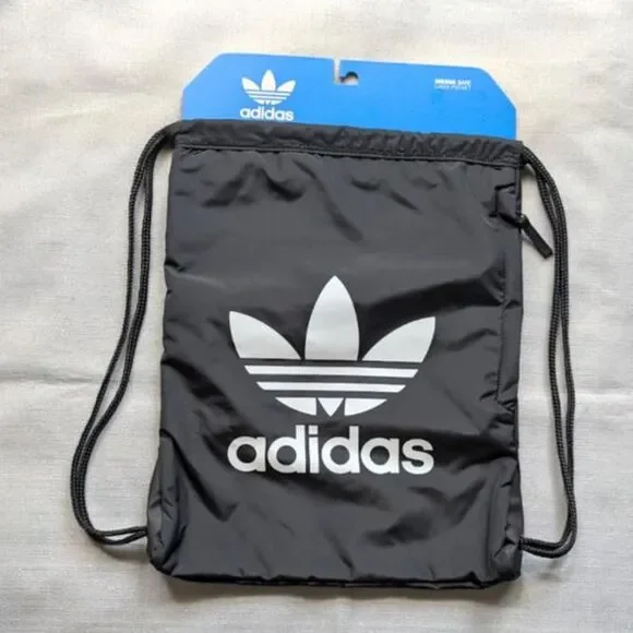 Adidas Black and White Drawstring Backpack NEW!