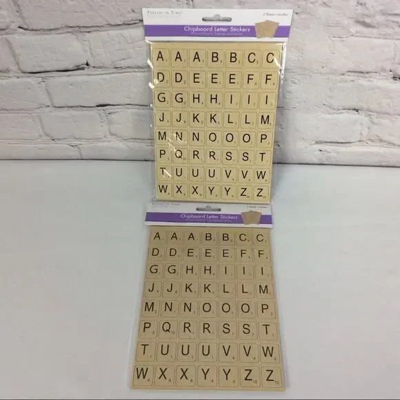 Chipboard Scrabble Like Letter Stickers 2 Packs 224 Stickers Total Arts Crafts