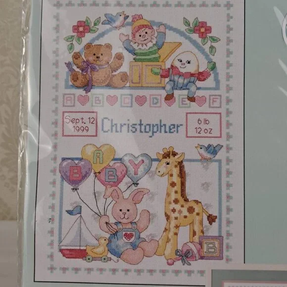 Dimensions Birth Record for Baby Counted Cross Stitch Kit NWT