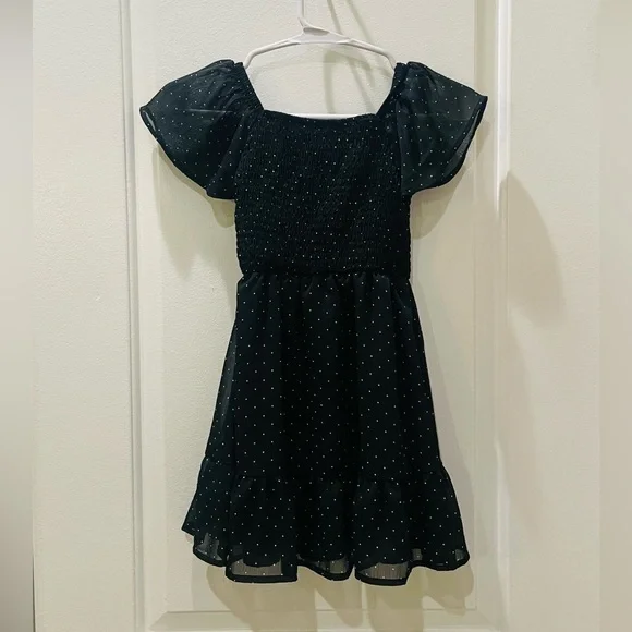 Cat & Jack Charming Black Polka Dot Dress