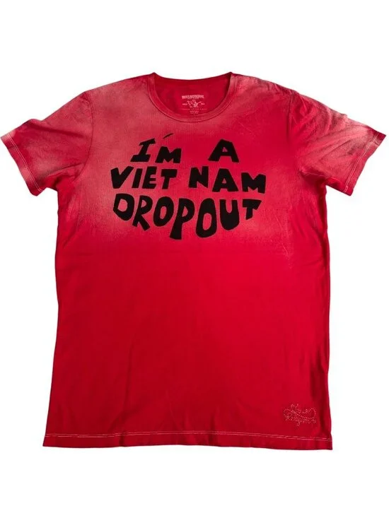 True Religion Mens L Red Cotton Graphic Tee 