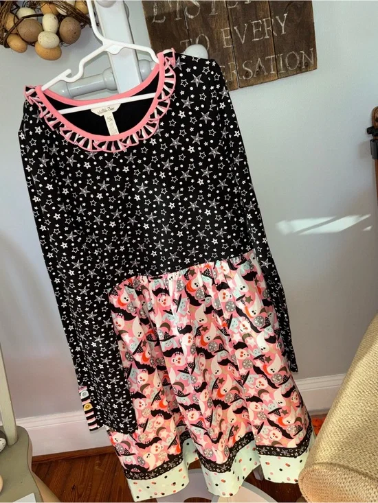 Matilda Jane Black Star & Pink Multi Print Girls Dress