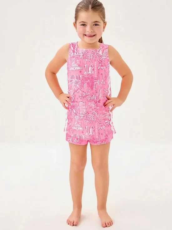 Lilly Pulitzer MINI ROMEY SHIFT SET, CONCH SHELL PINK PENNYS PLAYGROUND