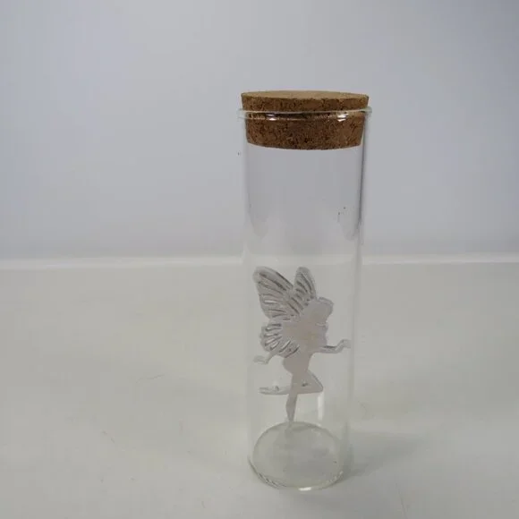 Fairy in a bottle READY TO CRAFT Glass Jar with Cork Wood Laser Cut Fairy