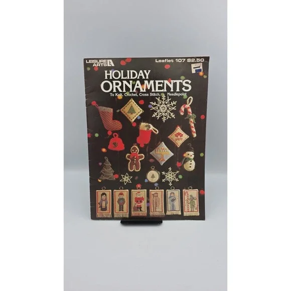 Holiday Ornaments 1977 Leaflet 107 Knit Crochet CrossStitch Needlepoint Patterns