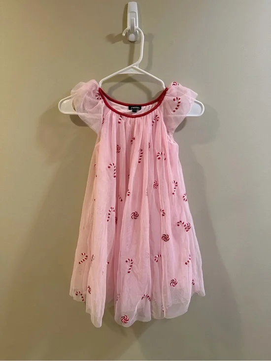 Zunie Pink Dress with Red Trim