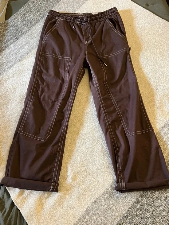 True Religion Vinny Ultra Baggy Carpenter Pants Brown Drawstring Men’s Size 34