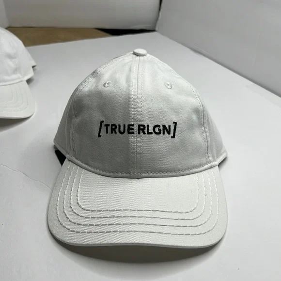 True Religion White Cap with Black Logo