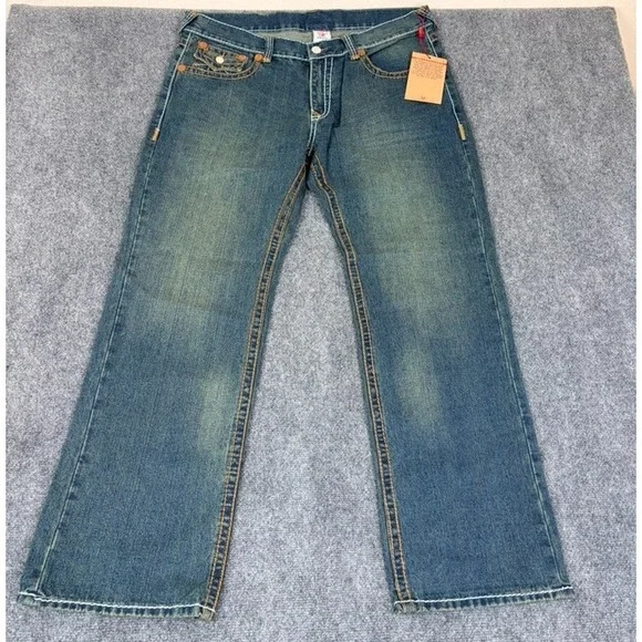 NWT True Religion Bobby Super T  Regular Fit Mens Jeans Dark‎ Wash Size 42