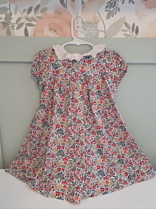 Belati Floral Dress with Lace Collar Cottagecore Smocked Brand 4 Or 4t