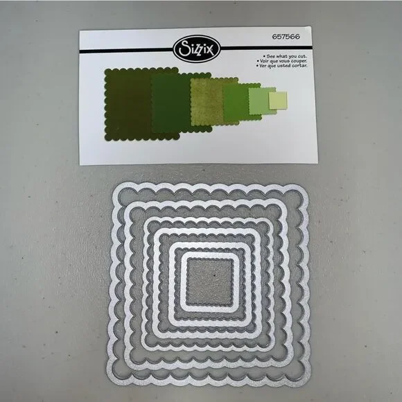 Scalloped Square Metal Die Cut Thinlit Framelit Paper Cut Scrapbook Card Craft