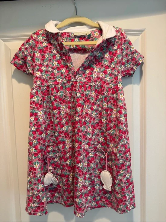JoJo Maman Bébé Pink Strawberry & Floral Polo Dress