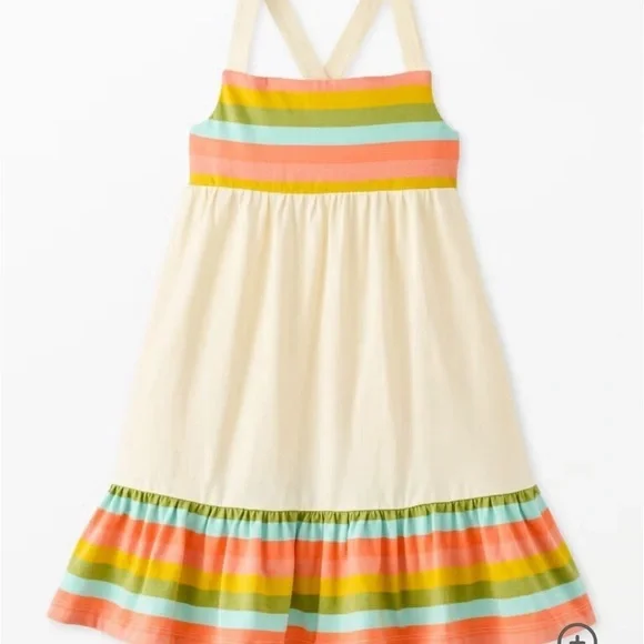 Hanna Anderson Colorful Striped cross back Kids Dress