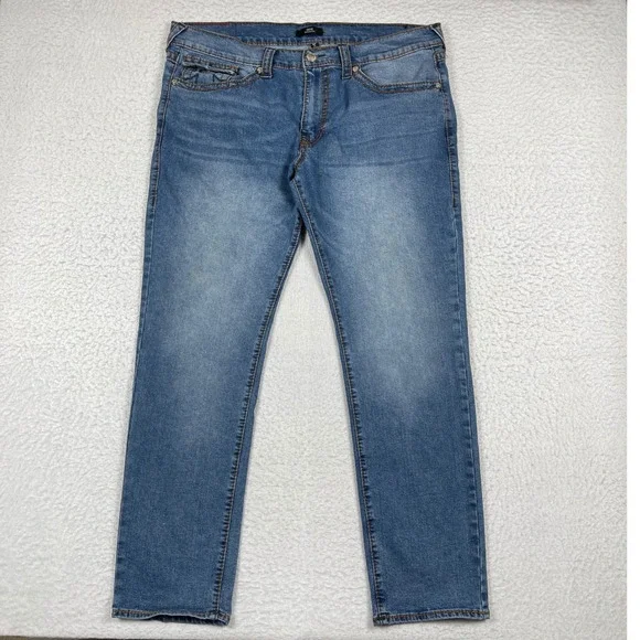 True Religion Geno Relaxed Slim Jeans Mens 40 Blue Horseshoe Pockets Streetwear