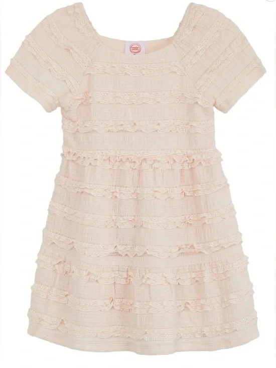 Wonder Nation Girls 12M Cream Gauzy Lace Play Dress Boho Beach Fairy Cottagecore