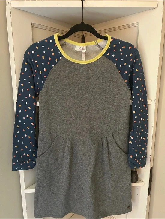 Matilda Jane Weekend with You dress  Knit Dress Navy Polka Dot Sleeves