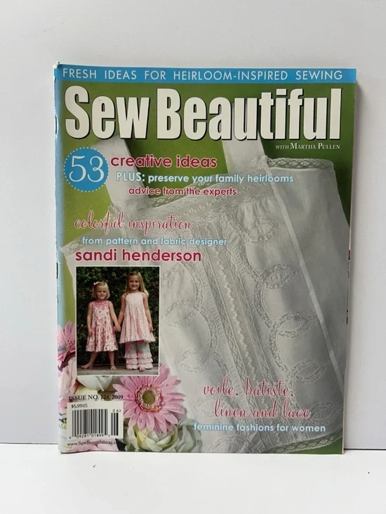 Sew Beautiful Issue No 125 Easy Styles for Summer Sewing Pattern Insert Included
