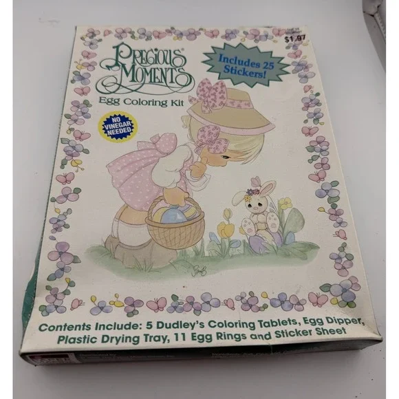 Precious‎ Moments Egg Coloring Kit Includes 25 Stickers 1997 No Vinegar Needed