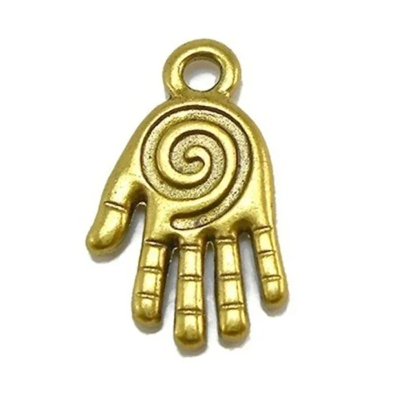 8pcs Hand Charms gold tone metal‎ palm reader