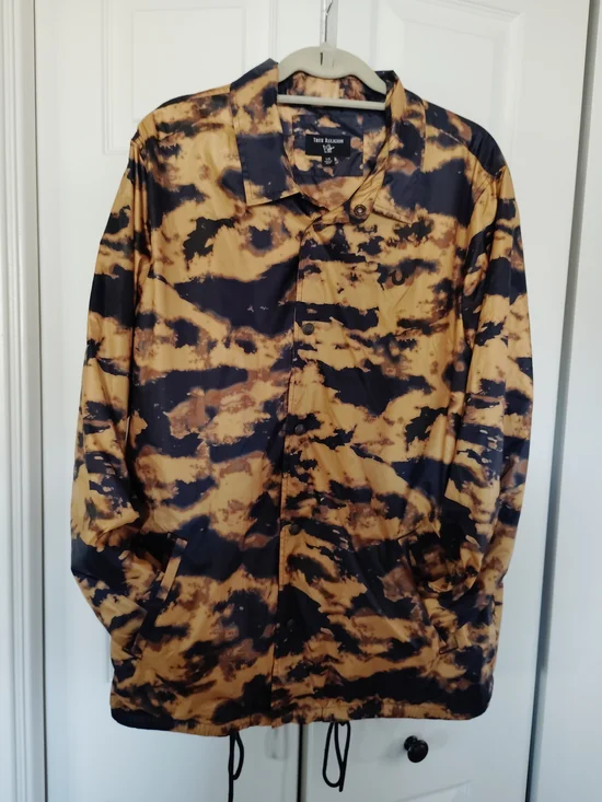 True Religion Lightweight  Brown & Black Tie-dyed Windbreaker Size L