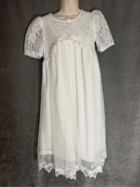Classic White Lace Formal Dress for Girls