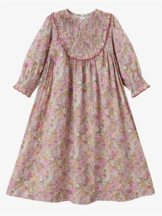 NWT Ali Specials Pink Floral Smocked Long Sleeve Dress Toddler Kids