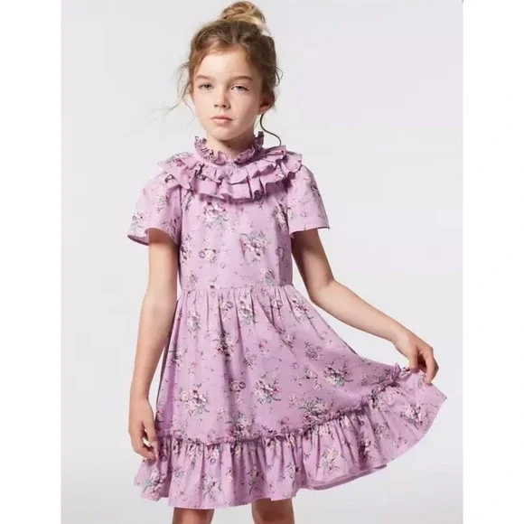Baby Janie And‎ Jack Dress Size 12-18 Months Lavender Purple Herb Floral Flowers
