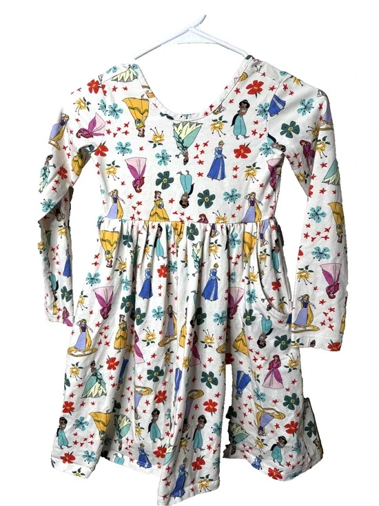 Hanna Andersson Disney Princess Dress 120 Cm Us 6 7 Long Sleeve Pockets