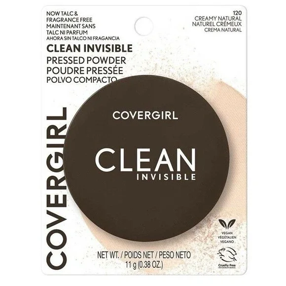 1x Covergirl Clean Invisible Pressed Powder 120 Creamy Natural, 0.39oz