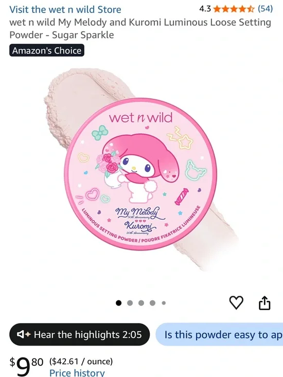 wet n wild My Melody Pink Luminous Setting Powder