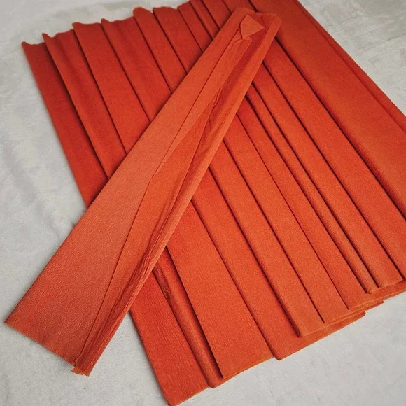 Spectra Art Crepe Paper Burnt Orange Flameproof Folds 20in‎ x 7.5ft 12ct Vintage