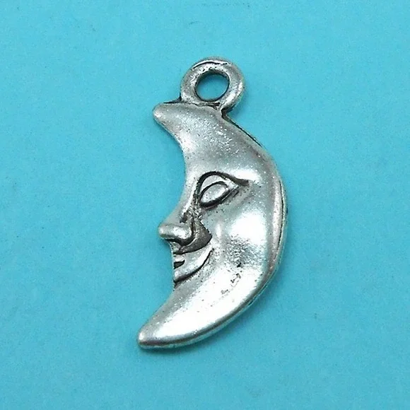 8pcs Man in the Moon‎ Charms silver tone crescent jewelry making supplies