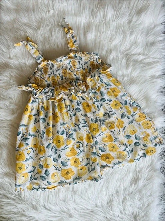 cupcakes & cashmere Yellow Floral Sundress for Kids