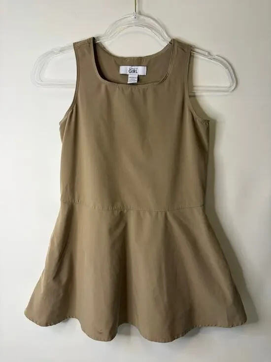Athleta Girl School Day Khaki Beige Uniform Dress Size XS 6 (flaw)