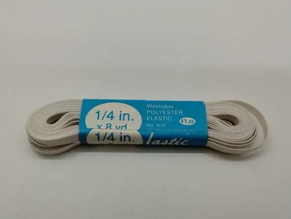 Lastic - Polyester Elastic - 1/4 Inch x 8 yds - Non Rolled