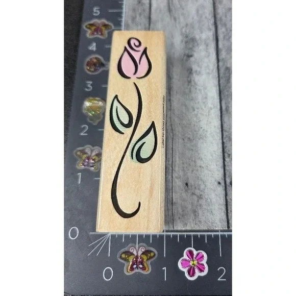 Hero Arts Swirl Rose Flower E2791 Rubber Stamp Wood #E29
