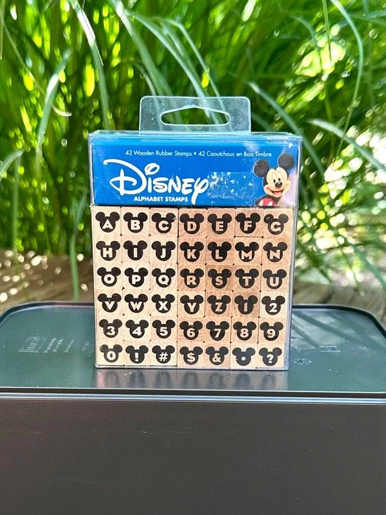 Vintage Disney Rubber Wooden Alphabet Stamp Set