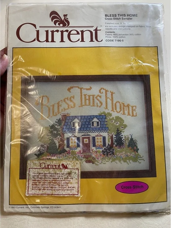 Cross stitch sampler bless the house current