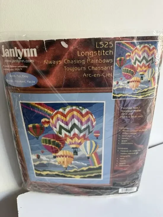 2000 Janlynn LS25 Always Chasing Rainbows Longstitch Kit - Opened