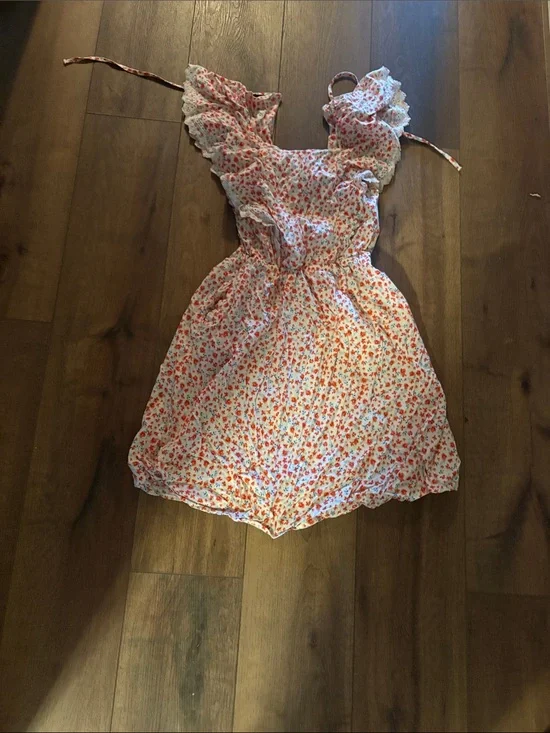 Old Navy White Sundress with Pink & Orange Floral