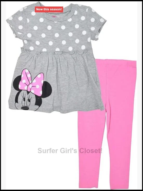 Minnie Mouse T-Shirt and Leggings Outfit Set Infant to Big Kid